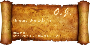 Orvos Jordán névjegykártya